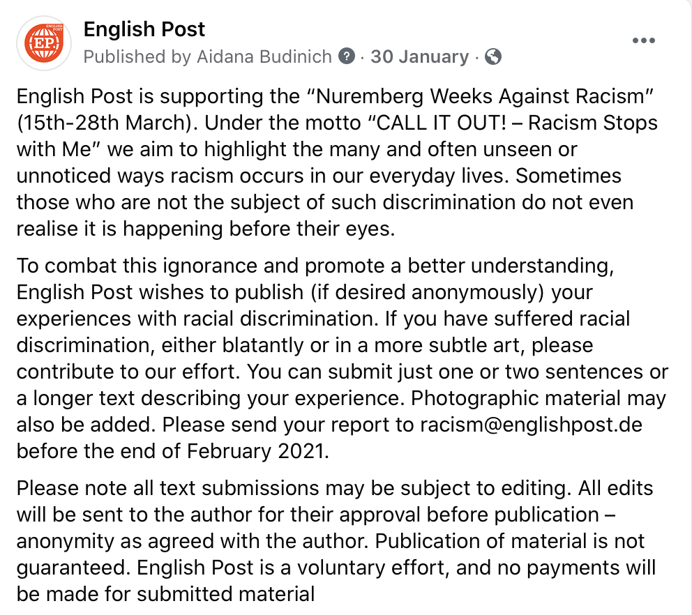 English Post Facebook Post