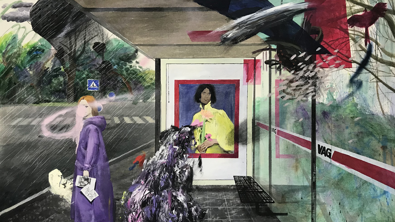 Bingstrasse, 2021, Mixed media on canvas, 159x205cm